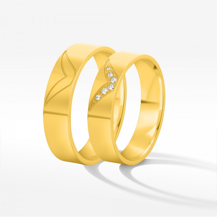 Obrączki ślubne z żółtego złota 5.5mm płaskie