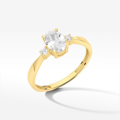 Pierścionek ze złota z cyrkonią