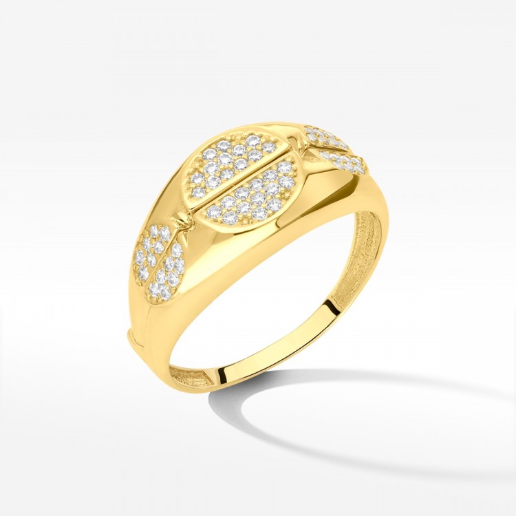 Pierścionek ze złota z cyrkoniami