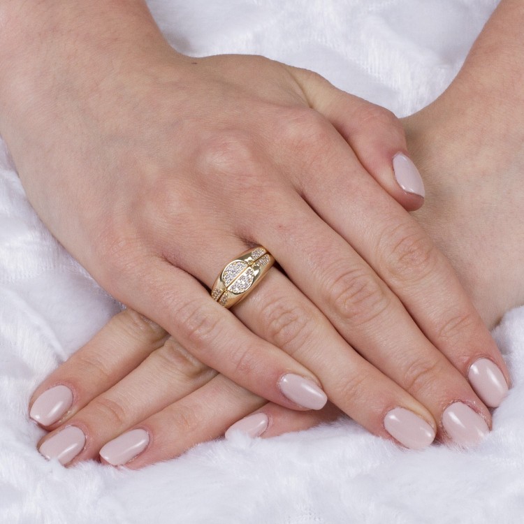 Pierścionek ze złota z cyrkoniami