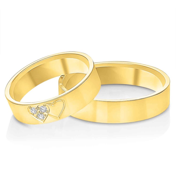 Obrączki ślubne z żółtego złota 5mm płaskie