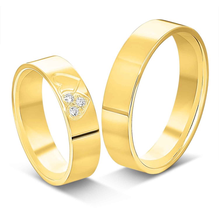 Obrączki ślubne z żółtego złota 5mm płaskie