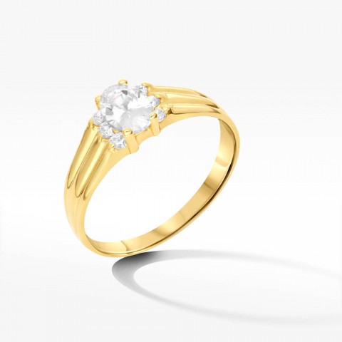 Pierścionek ze złota z cyrkoniami