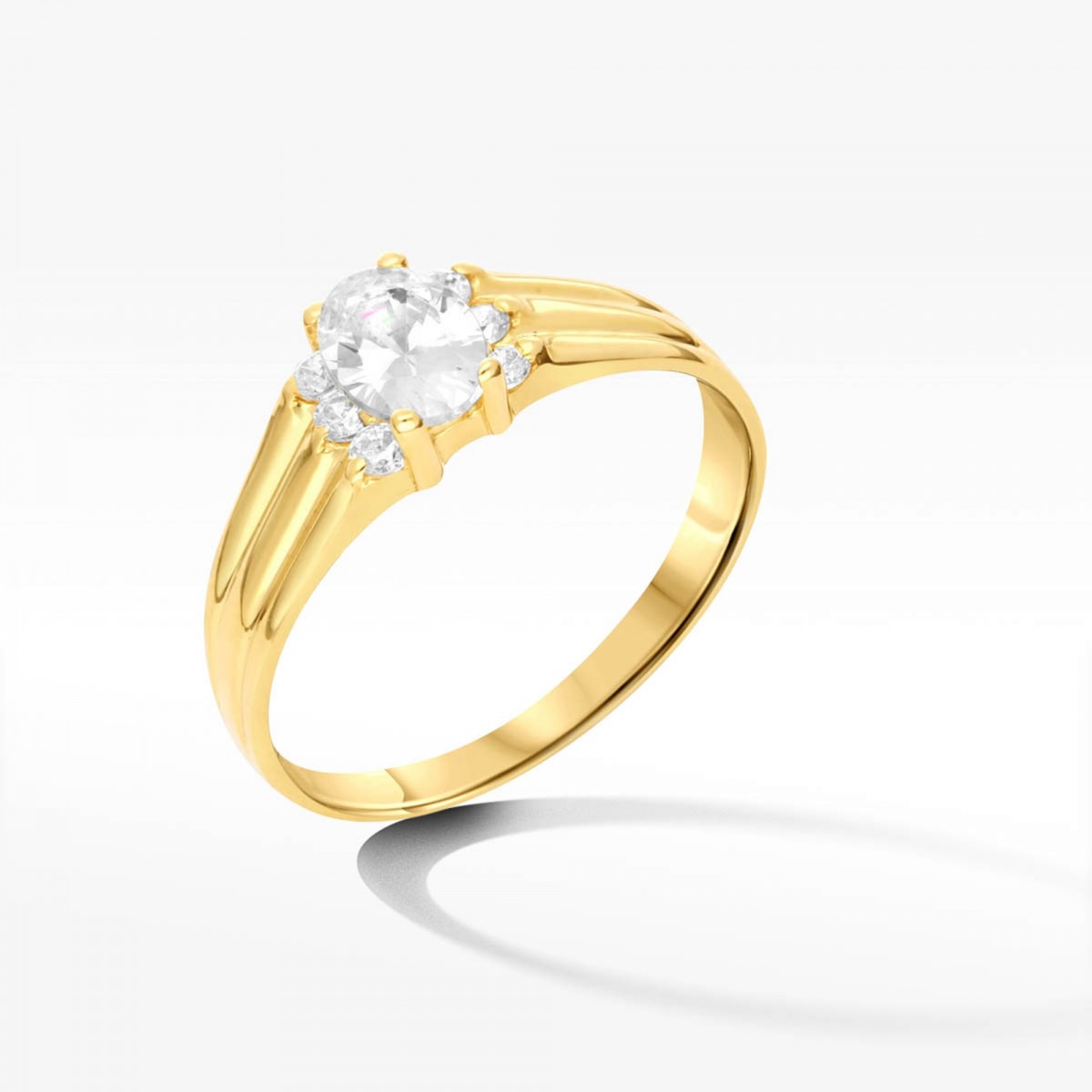 Pierścionek ze złota z cyrkoniami