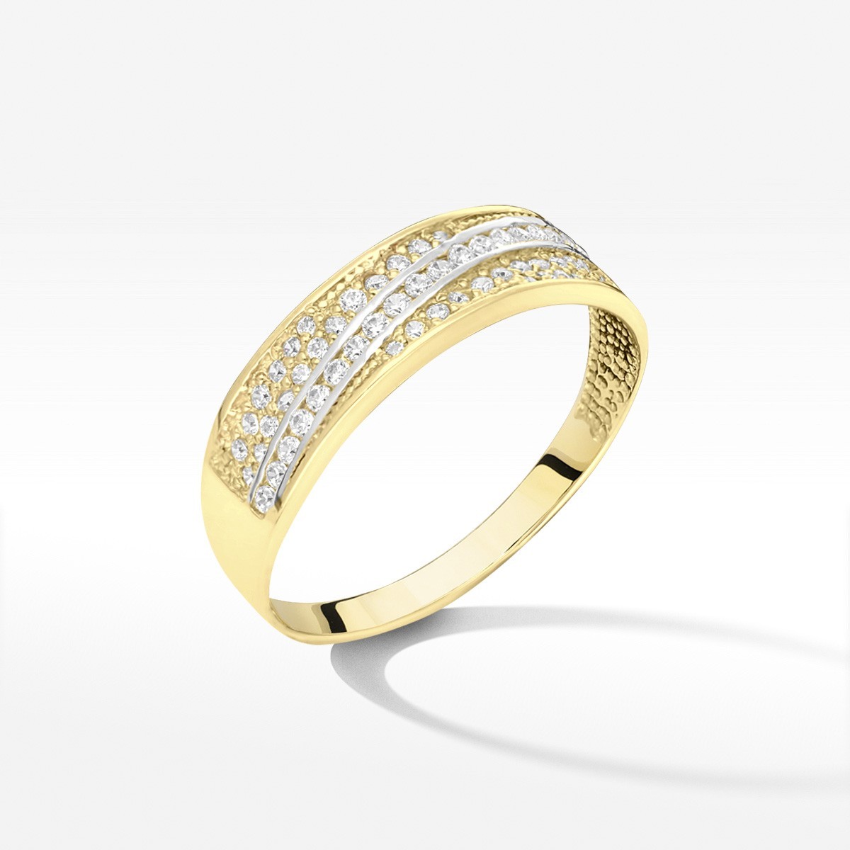 Pierścionek ze złota z cyrkoniami