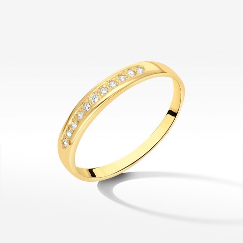 Pierścionek ze złota z cyrkoniami