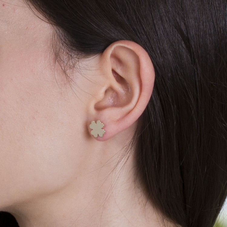 Kolczyki ze złota koniczyna