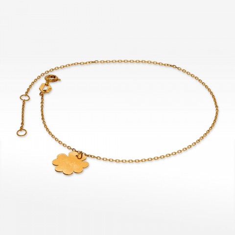 Bransoletka ze złota na nogę z koniczynką