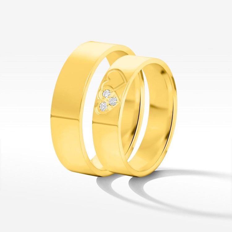 Obrączki ślubne z żółtego złota 5mm płaskie