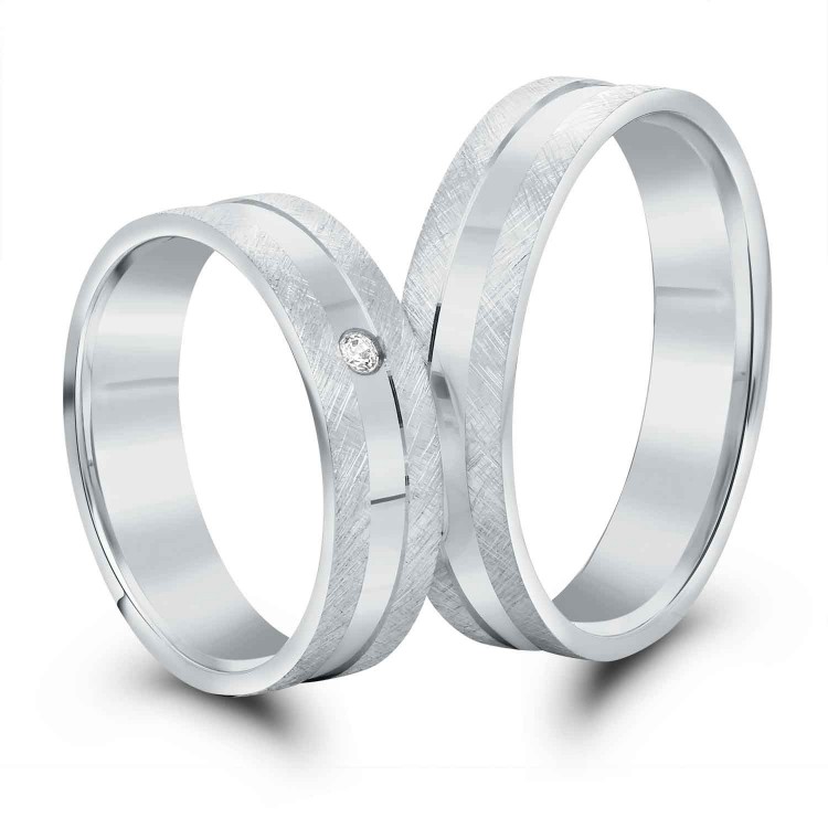 Obrączki ślubne z białego złota 5mm