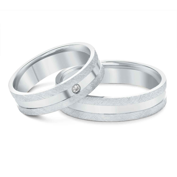 Obrączki ślubne z białego złota 5mm