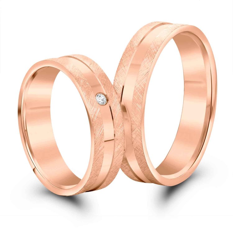 Obrączki ślubne z różowego złota 5mm