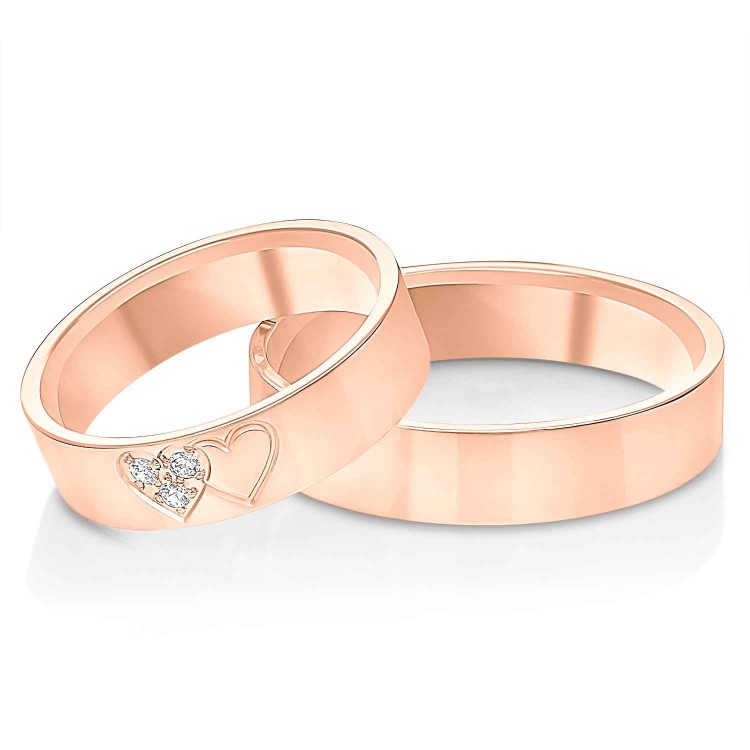 Obrączki ślubne z różowego złota 5mm płaskie