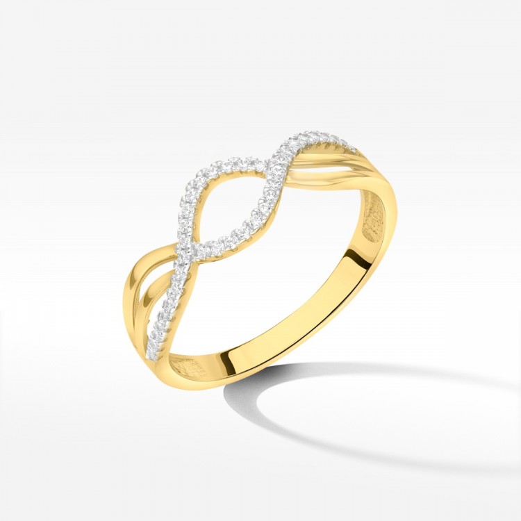 Pierścionek ze złota z cyrkoniami