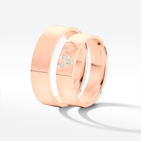 Obrączki ślubne z różowego złota 5mm płaskie