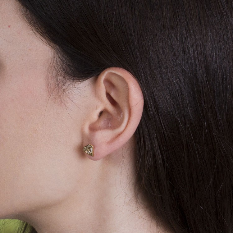 Kolczyki diamenty z cyrkoniami na sztyft