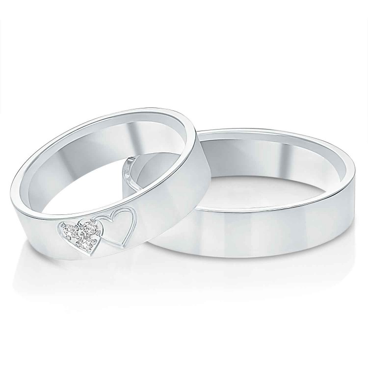 Obrączki ślubne z białego złota 5mm płaskie