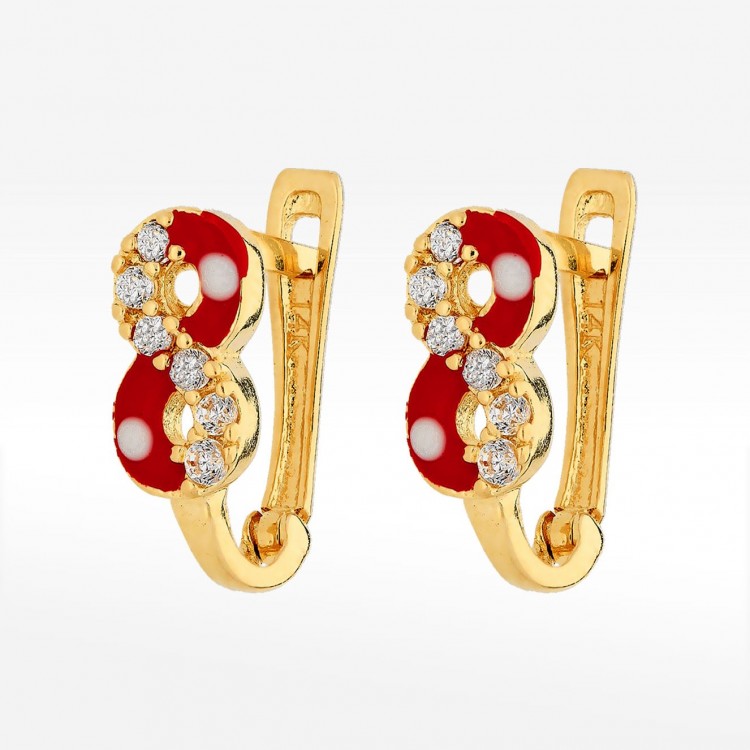 Złote kolczyki nieskończoność dla dziewczynki