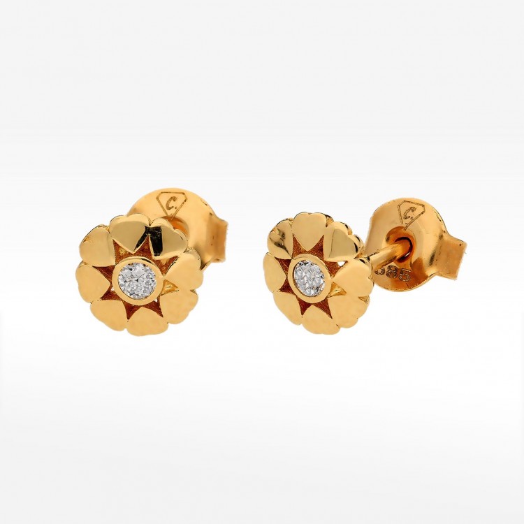 złote kolczyki z cyrkonią