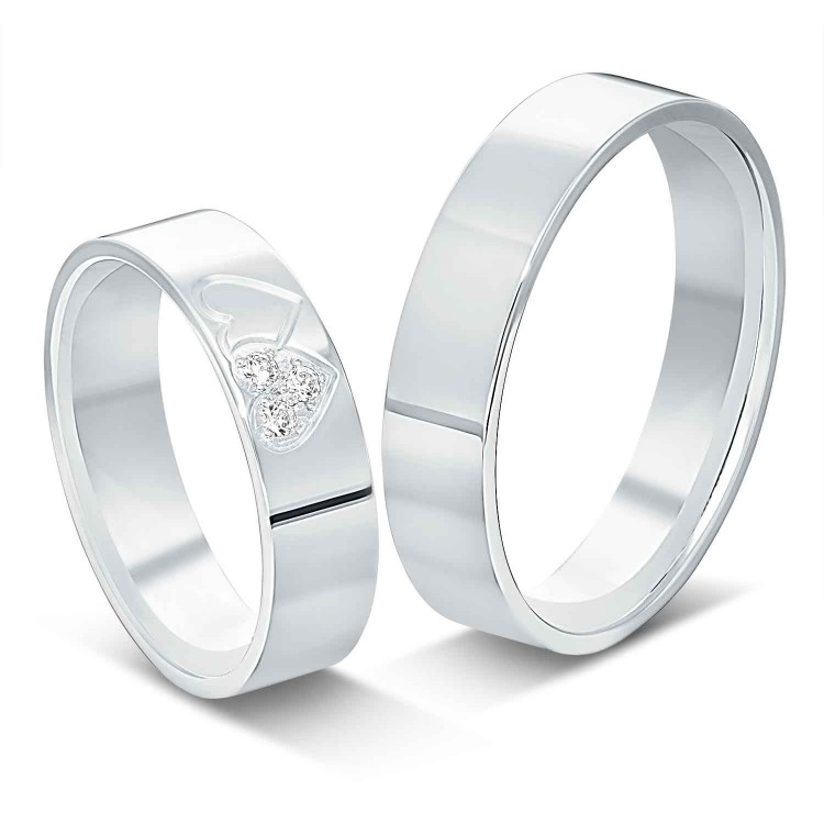 Obrączki ślubne z białego złota 5mm płaskie