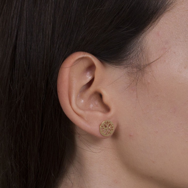 Złote kolczyki na sztyft