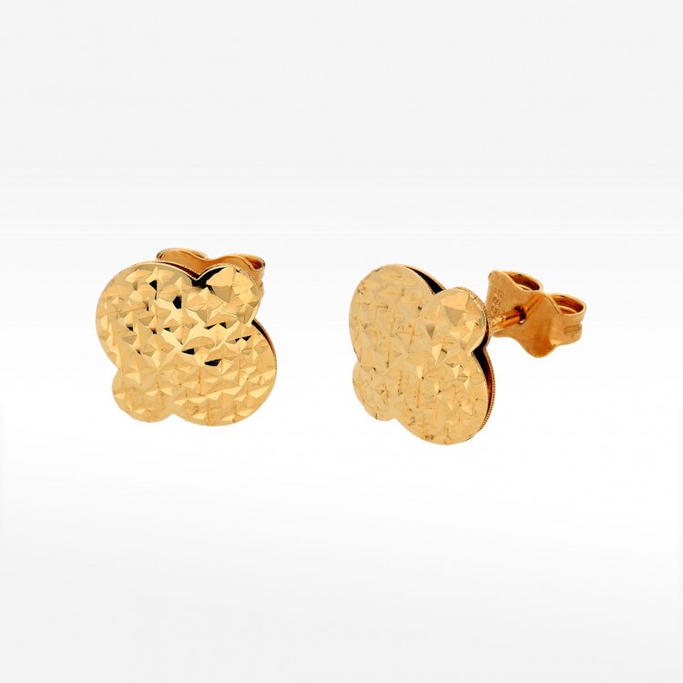 Kolczyki ze złota frezowane sztyfty