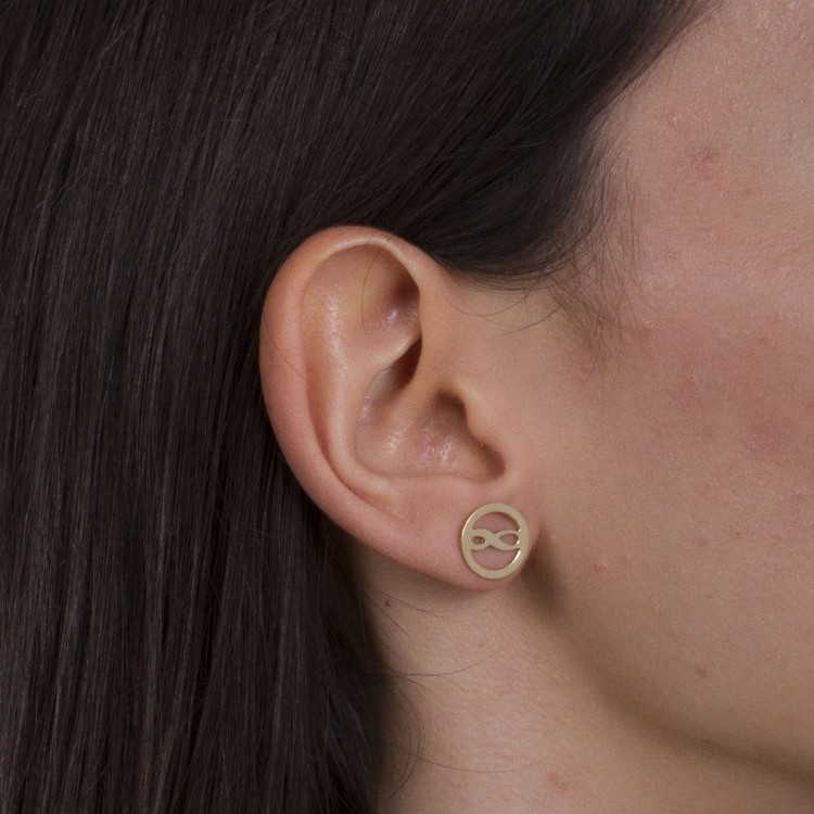 Kolczyki ze złota symbol nieskończoności