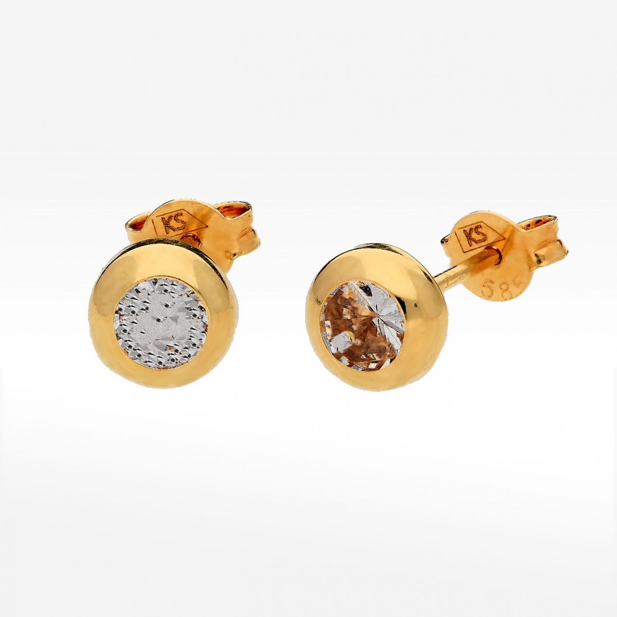 Kolczyki ze złota z cyrkonią sztyfty