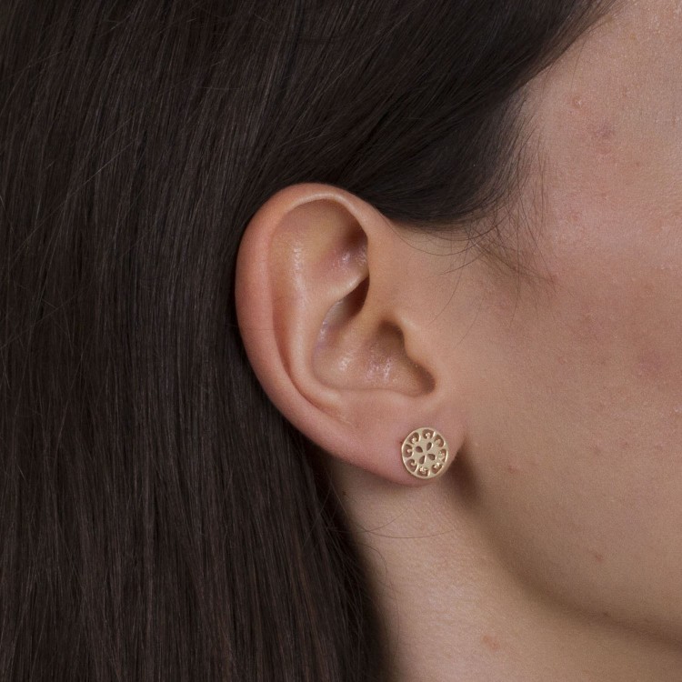 Ażurkowe kolczyki ze złota sztyfty