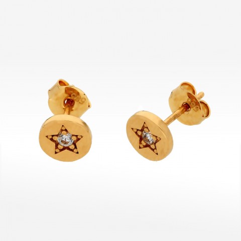 Kolczyki ze złota gwiazdka z cyrkonią