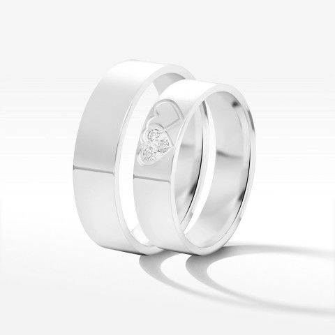 Obrączki ślubne z białego złota 5mm płaskie