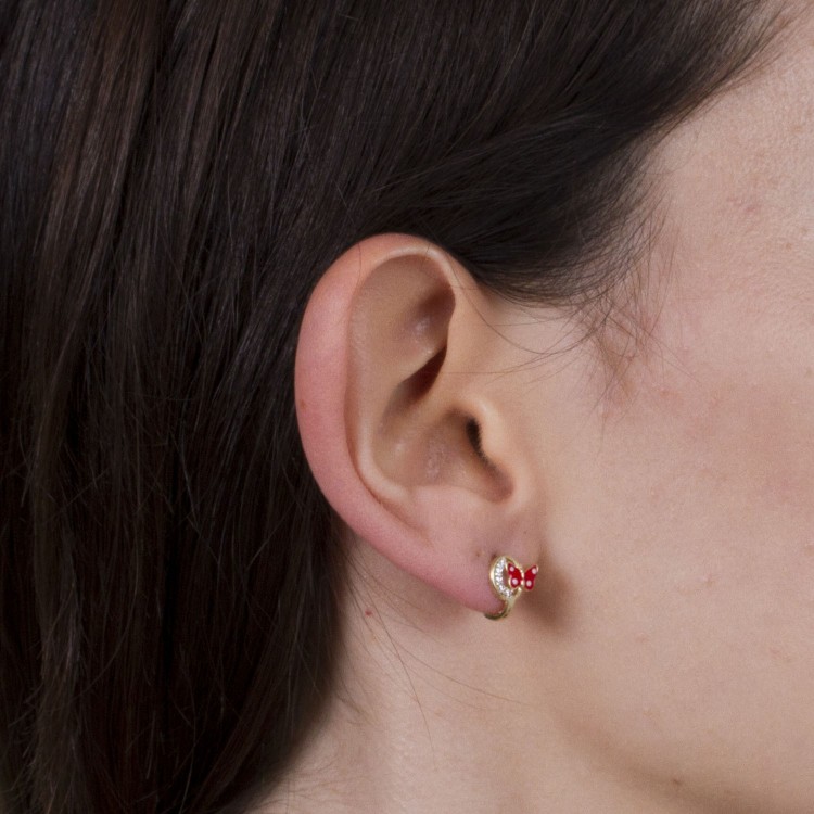 Kolczyki ze złota motylek