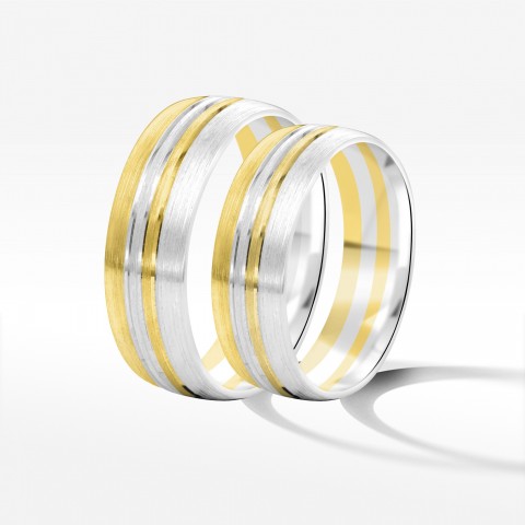 Obrączki ślubne z dwukolorowego złota 6mm