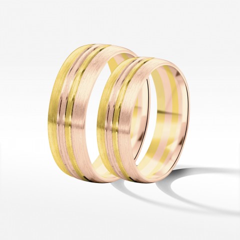 Obrączki ślubne z dwukolorowego złota 6mm