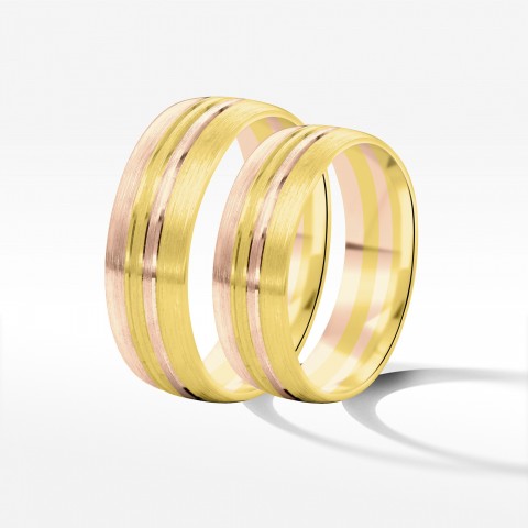 Obrączki ślubne z dwukolorowego złota 6mm
