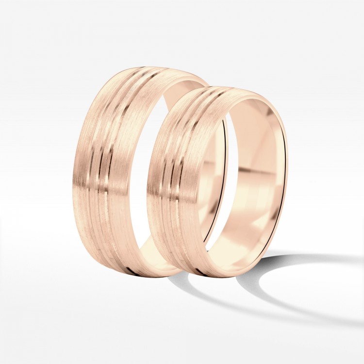 Obrączki ślubne z różowego złota 6mm