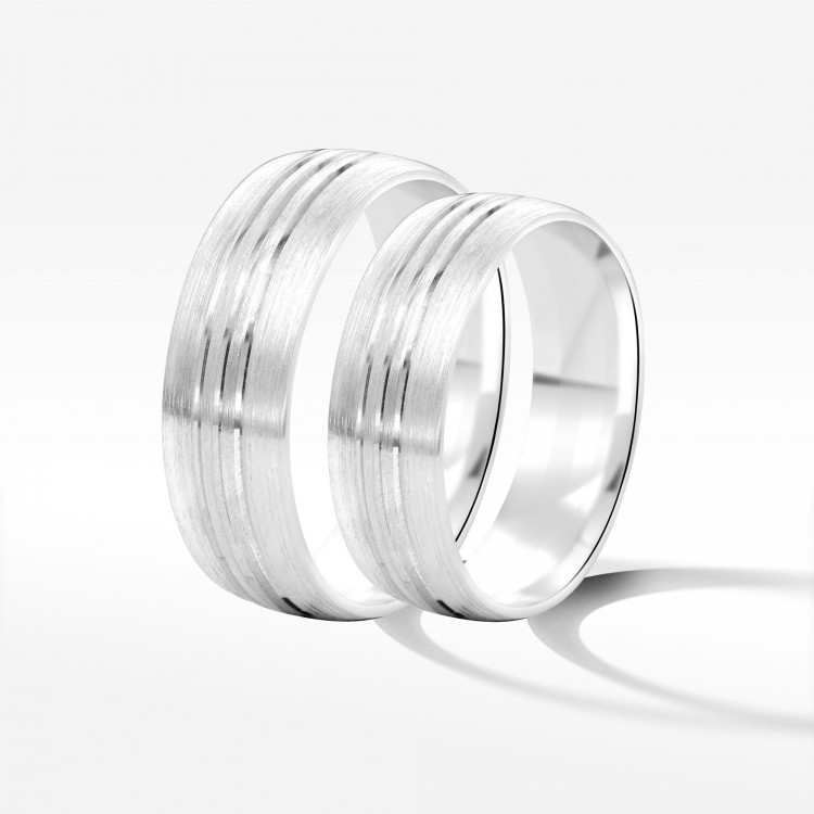 Obrączki ślubne z białego złota 6mm