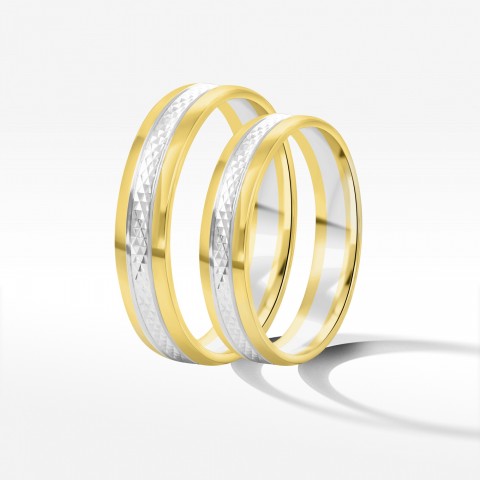 Obrączki ślubne z dwukolorowego złota 4mm