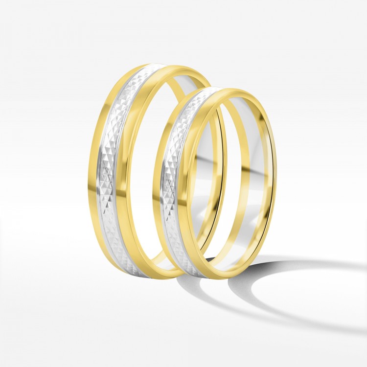 Obrączki ślubne z dwukolorowego złota 4mm