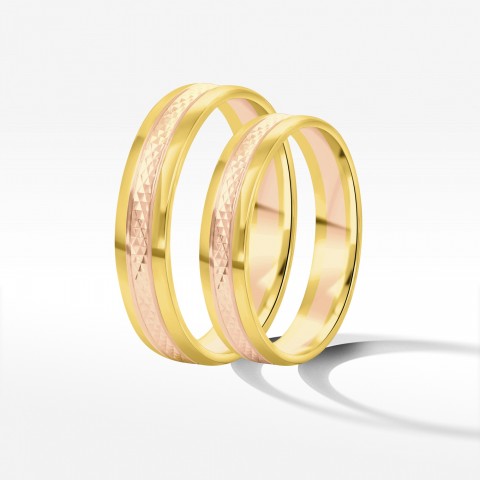 Obrączki ślubne z dwukolorowego złota 4mm