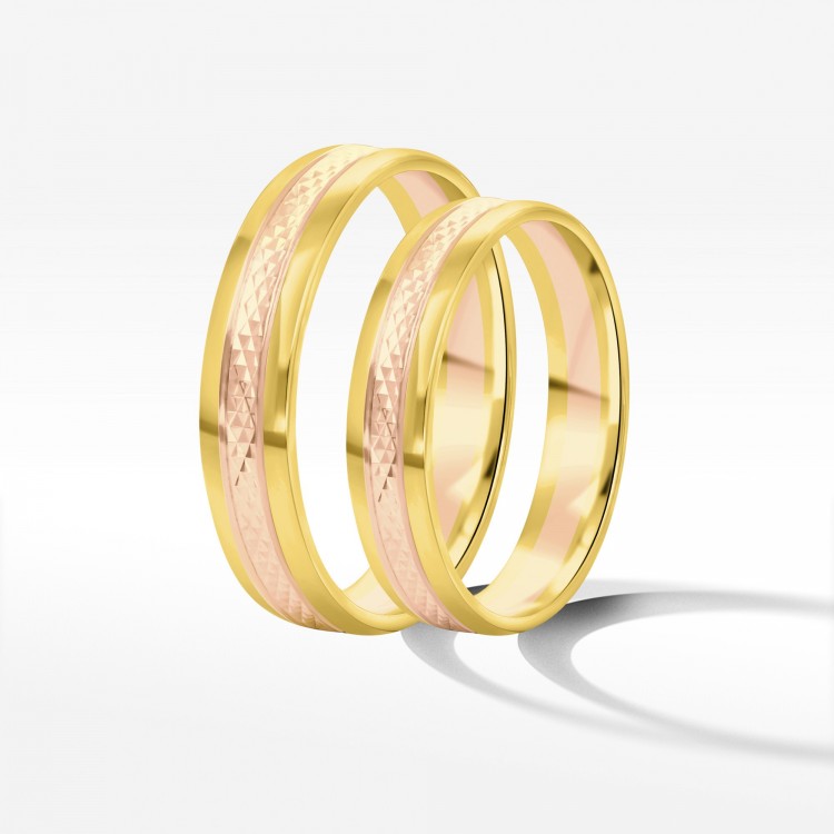 Obrączki ślubne z dwukolorowego złota 4mm