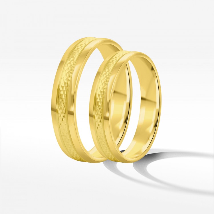 Obrączki ślubne z żółtego złota 4mm
