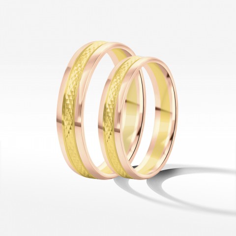 Obrączki ślubne z dwukolorowego złota 4mm