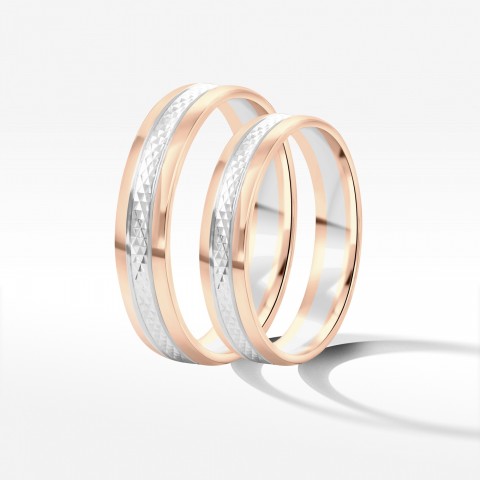 Obrączki ślubne z dwukolorowego złota 4mm