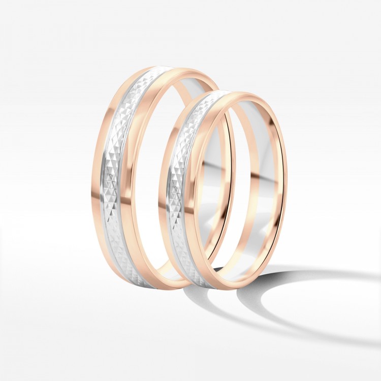 Obrączki ślubne z dwukolorowego złota 4mm