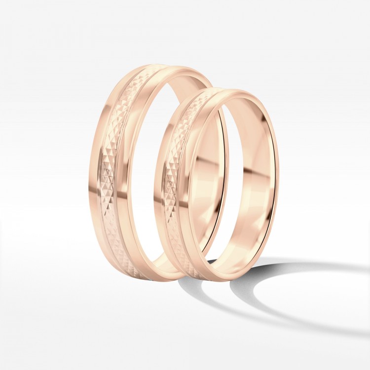 Obrączki ślubne z różowego złota 4mm
