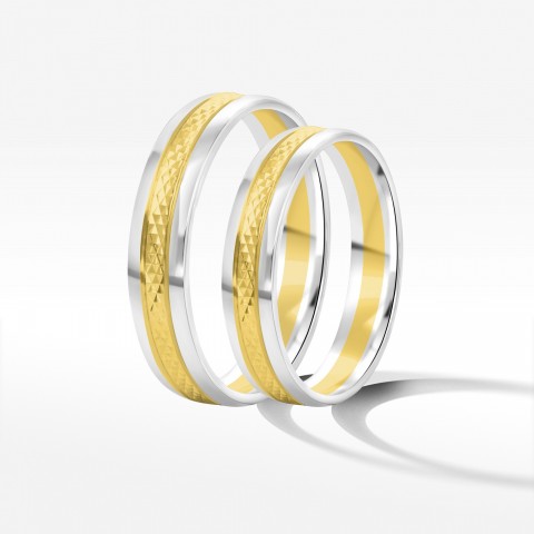Obrączki ślubne z dwukolorowego złota 4mm