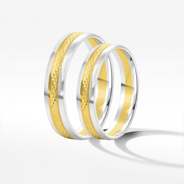Obrączki ślubne z dwukolorowego złota 4mm