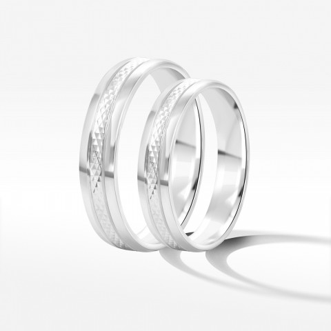 Obrączki ślubne z białego złota 4mm