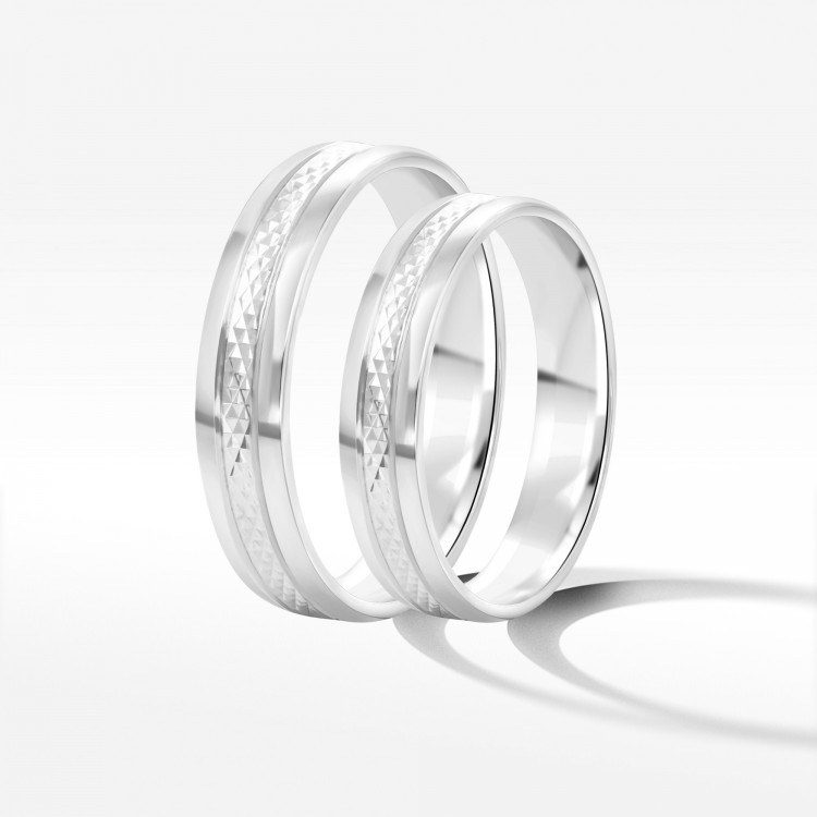 Obrączki ślubne z białego złota 4mm